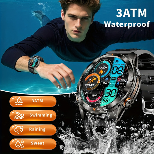 SENBONO KT80 Smartwatch 1.46-inch remote control camera full-screen touch heart rate blood oxygen pressure monitoring + exercise record + sleep / women's health management smartwatch