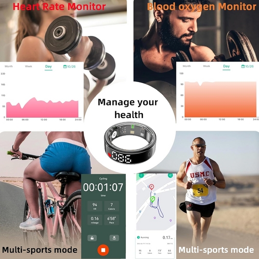 SENBONO R13 Smart Ring, Stainless Steel, Bluetooth 5.3, Health Monitoring, Gesture Interaction, Sleep Monitoring, Somatosensory Gaming, 5ATM Waterproof, High-End Fashion Smart Couple Ring