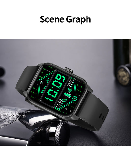 SENBONO Smart Watch V25Z Bluetooth Call 1.85 inches 240*284 HD large screen 3D dynamic dial 60HZ high refresh rate IP68 waterproof Daily use Message push Multiple health function monitoring