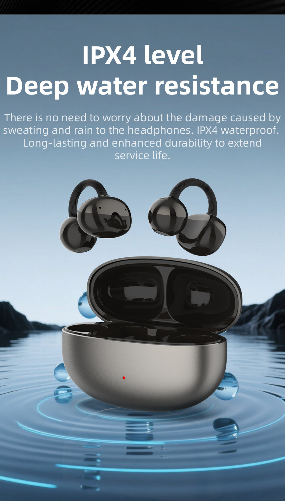 SENBONO Q13 2026 New Clip-On Wireless Earbuds — High-performance Bluetooth 6.0, instant automatic pairing, low power consumption with long battery life, IPX4 sweat and water resistance, Hi-Fi stereo sound quality; compatible with iOS and Android devices.