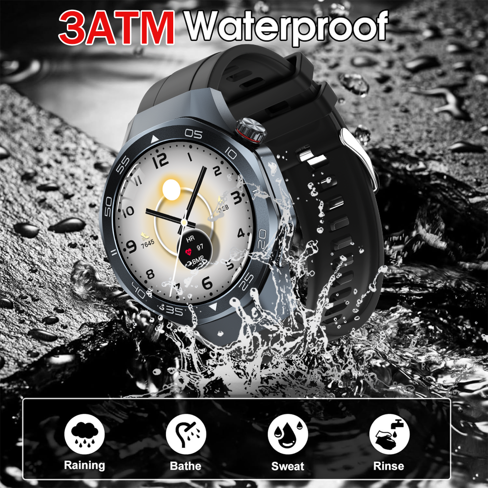 SENBONO Android Smartwatch damen C10 features GPS, a compass, wireless calling, heart rate and blood oxygen monitoring, multiple sports function modes, and a 1.53-inch IPS HD screen suitable for outdoor use.