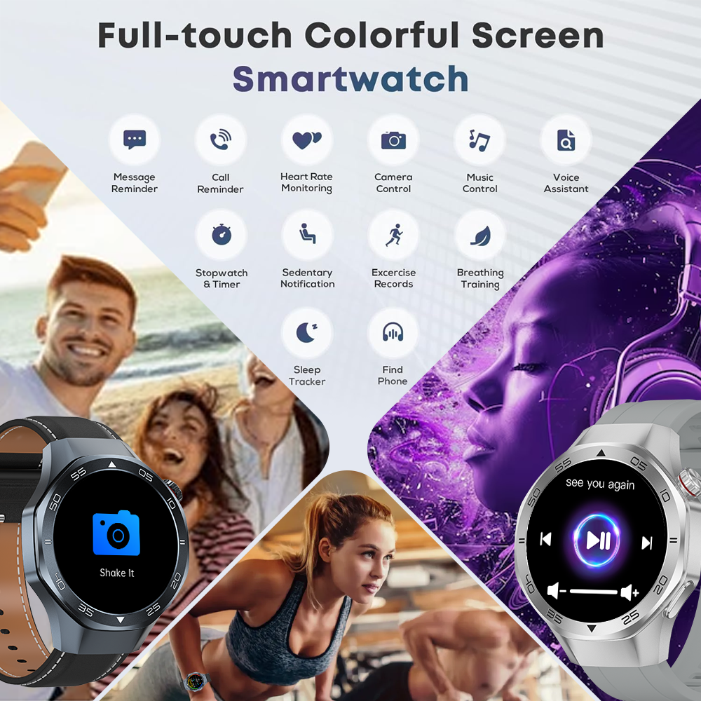 SENBONO Android Smartwatch damen C10 features GPS, a compass, wireless calling, heart rate and blood oxygen monitoring, multiple sports function modes, and a 1.53-inch IPS HD screen suitable for outdoor use.