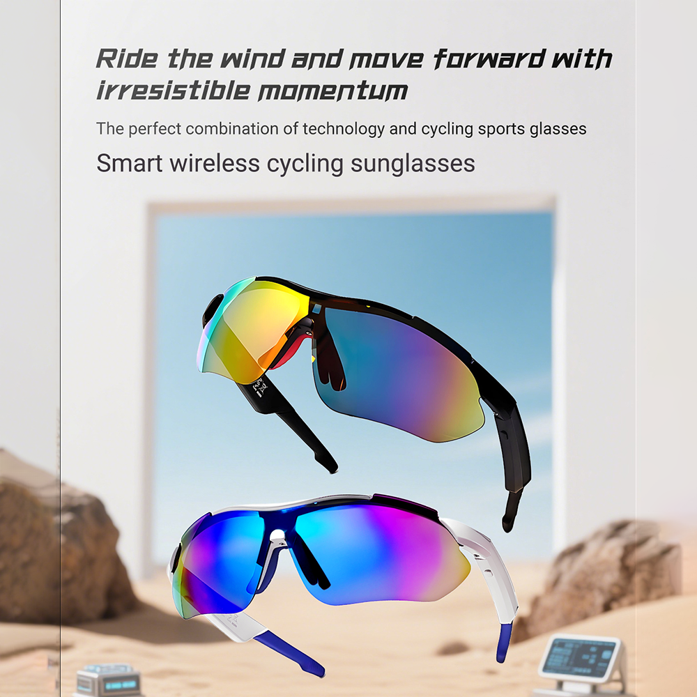 SENBONO Smart Glasses QYPRO3 color lenses volume control strong UV protection answer phone calls Bluetooth 5.4 sports smartglasses