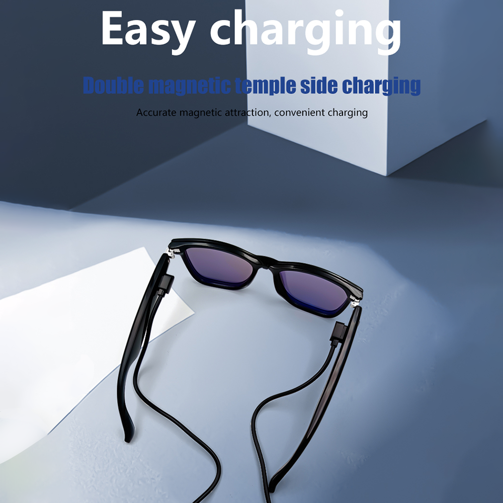SENBONO GS05 Smart Glasses Detachable colored sunglasses Music control and remote photo taking function Voice assistant best choice for fishing and mountaineering