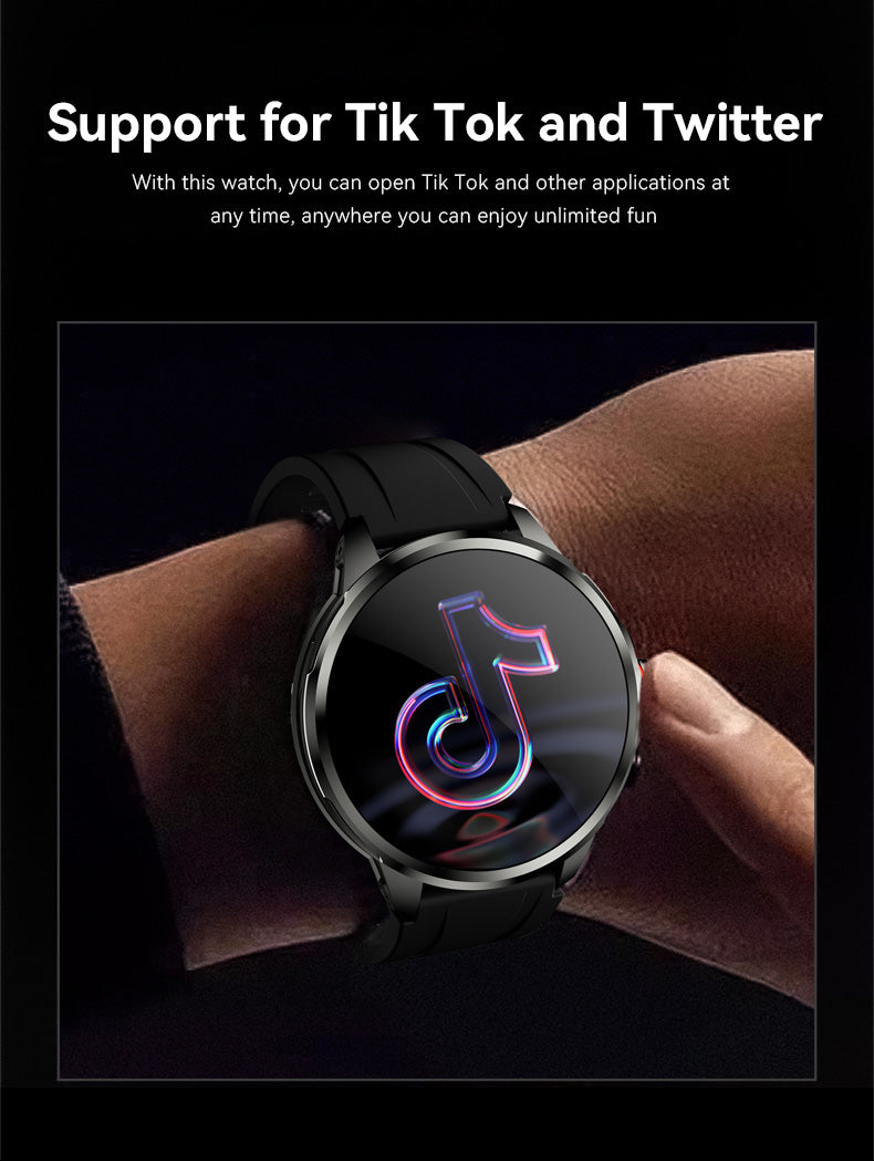 SENBONO Smart 4G watch H99, 1.95 inches, 200w rotating camera, 1100MAH large battery, GPS, video call, NFC access control, card-insertable 4G Android smart watch (with heart rate monitoring)