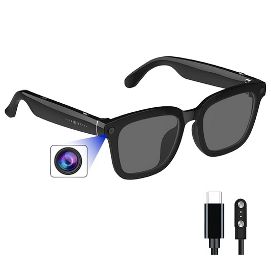 SENBONO V03 Smart ai glasses UV400 anti-ultraviolet round frame video call recording 5MP HD music playback ai object recognition sports smart outdoor sunglasses