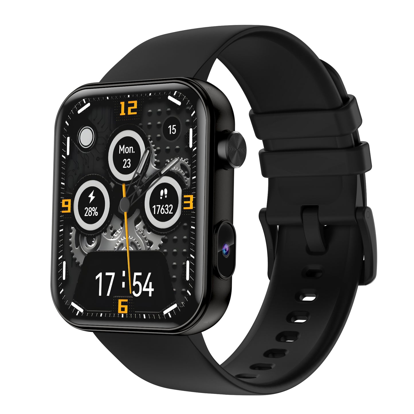 SENBONO P51 stylish Smartwatch can preview your phone's camera feed, is IP67 waterproof, allows remote photo taking, makes calls via Bluetooth, features over 100 sports modes, and supports video recording. It's a sports smartwatch.