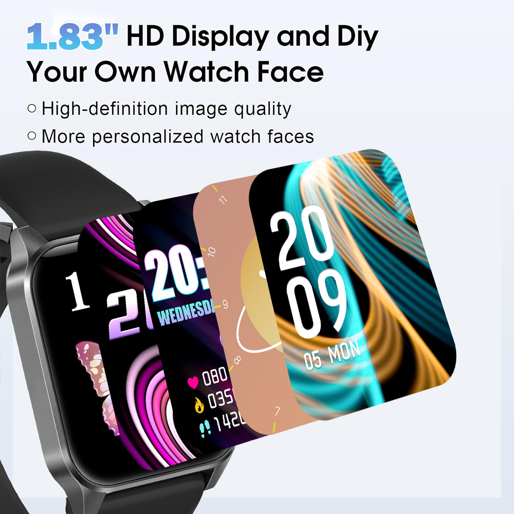 SENBONO Smart Watch V25Z Bluetooth Call 1.85 inches 240*284 HD large screen 3D dynamic dial 60HZ high refresh rate IP68 waterproof Daily use Message push Multiple health function monitoring