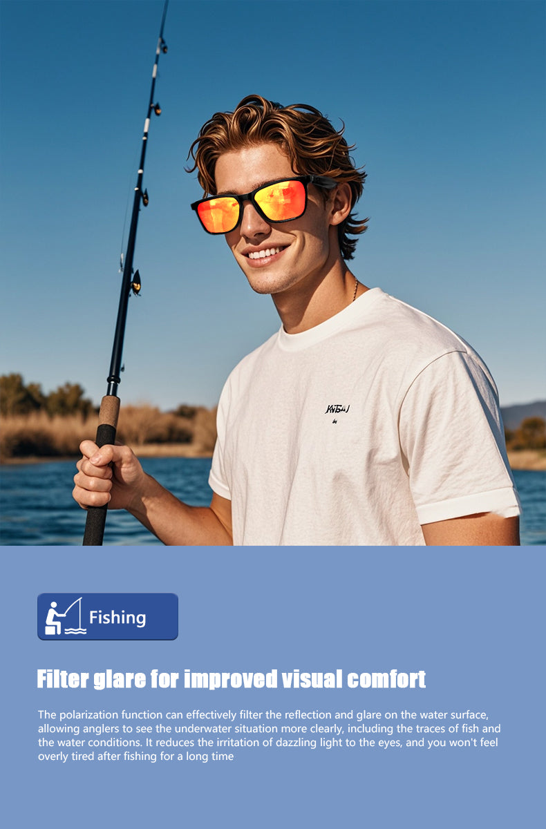 SENBONO GS05 Smart Glasses Detachable colored sunglasses Music control and remote photo taking function Voice assistant best choice for fishing and mountaineering