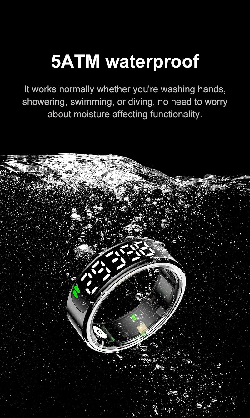 SENBONO R13 Smart Ring, Stainless Steel, Bluetooth 5.3, Health Monitoring, Gesture Interaction, Sleep Monitoring, Somatosensory Gaming, 5ATM Waterproof, High-End Fashion Smart Couple Ring
