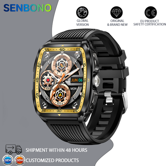 SENBONO KT83 smart watch remote control photography, heart rate and stress monitoring, exercise recording, voice assistant/information storage, etc.