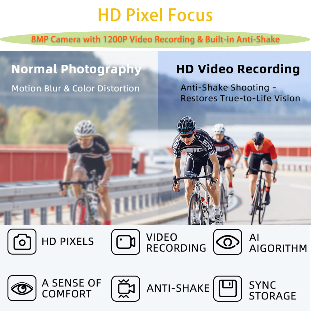 SENBONO V06 Smart Camera Glasses 8MP high-definition recording Photography, voice assi Real-time translation stant Suitable for cycling, hiking, and fishing Compatible with Android or iOS