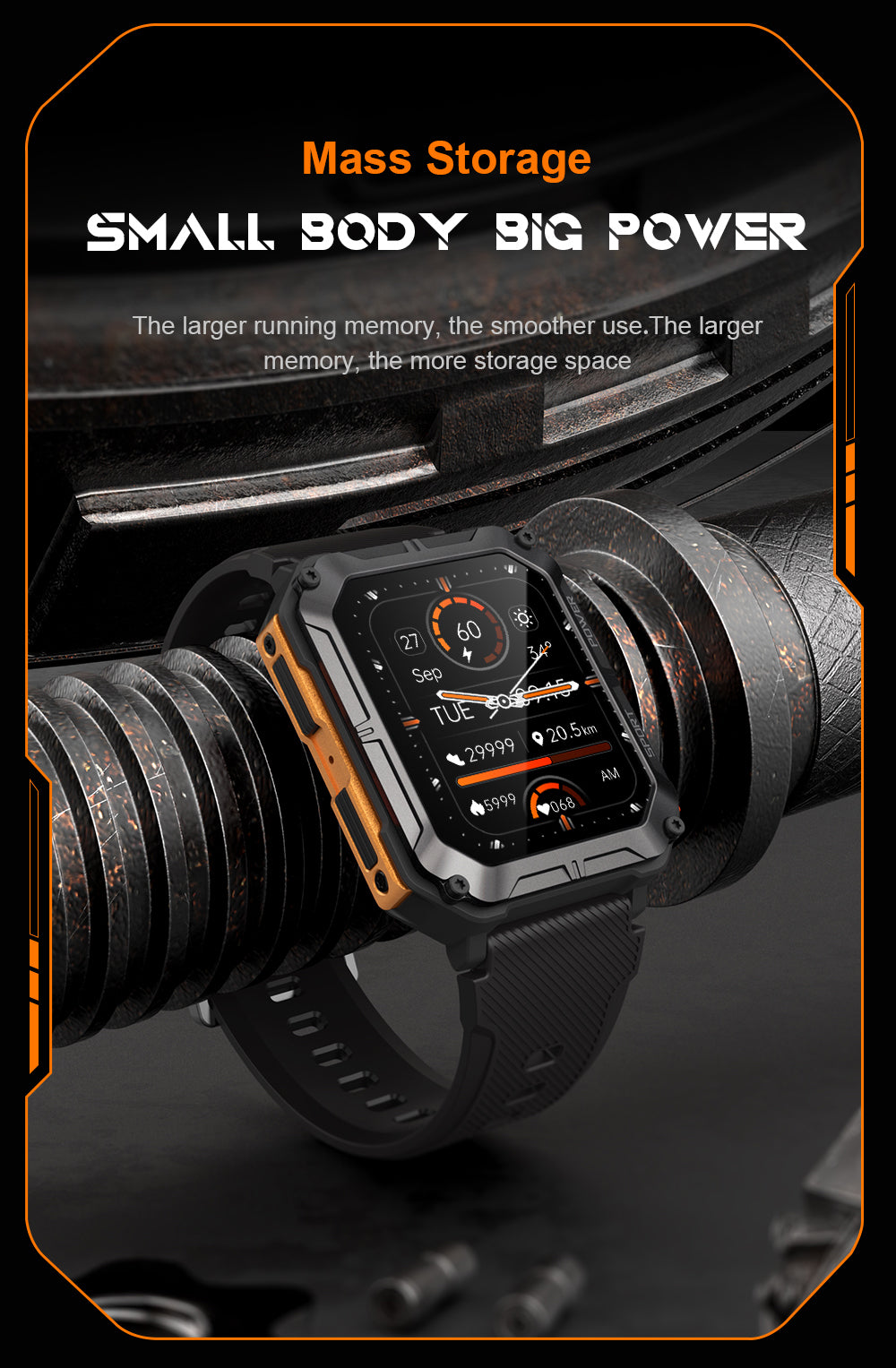 SENBONO Smartwatch C20pro supports wireless calls, music playback, calorie monitoring, fitness tracking, breathing training, and is compatible with iOS and Android