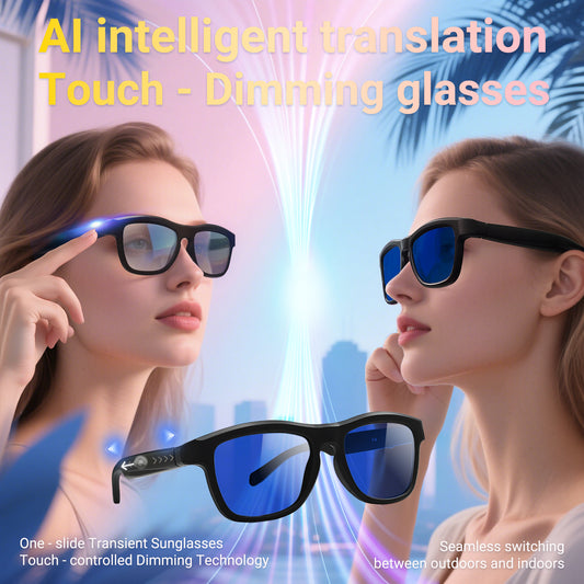 SENBONO Smart translation glasses GV90 lenses slide to change color UV400 anti-dizziness unilateral magnetic charging answering and making calls playing music and remote control photography