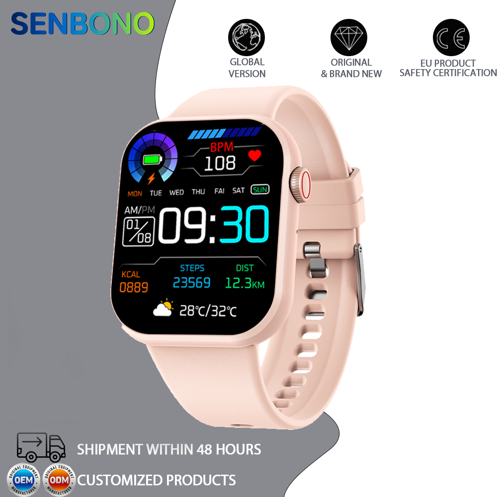 SENBONO Smartwatch life3 accurate heart rate/blood oxygen Monitoring ultra-long battery life + waterproof design, real-time running tracking and multi-sport mode recognition