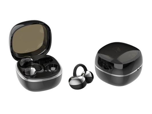 SENBONO Q11 Lightweight Clip-on Wireless Bluetooth Earphones - Open-ear design, stereo sound, high-definition calls, IPX4 waterproof and sweatproof, long standby time, low latency for gaming, compatible with both IOS and Android.