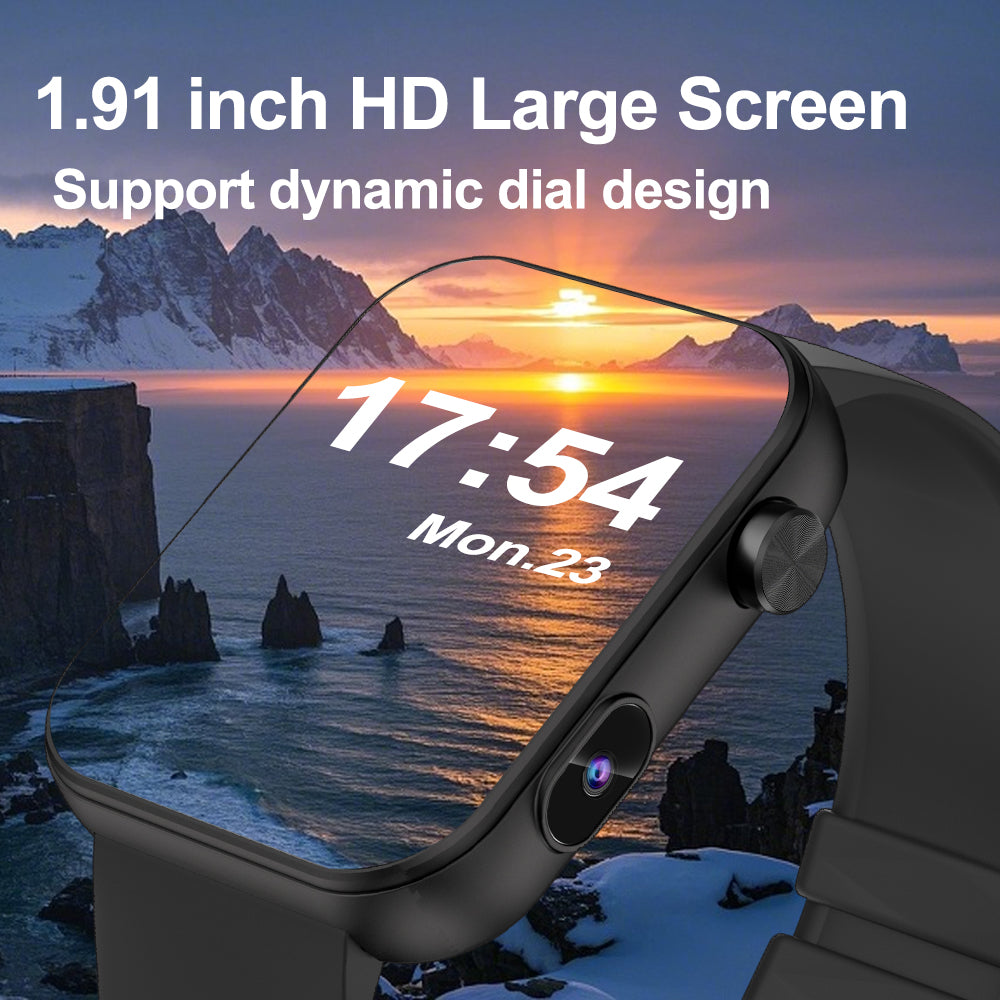 SENBONO P51 stylish Smartwatch can preview your phone's camera feed, is IP67 waterproof, allows remote photo taking, makes calls via Bluetooth, features over 100 sports modes, and supports video recording. It's a sports smartwatch.