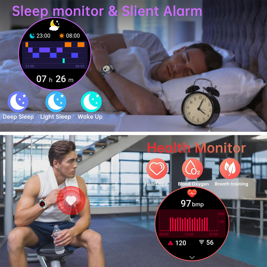 SENBONO Android Smartwatch damen C10 features GPS, a compass, wireless calling, heart rate and blood oxygen monitoring, multiple sports function modes, and a 1.53-inch IPS HD screen suitable for outdoor use.