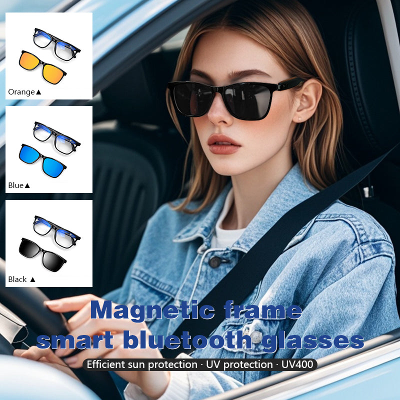SENBONO GS05 Smart Glasses Detachable colored sunglasses Music control and remote photo taking function Voice assistant best choice for fishing and mountaineering