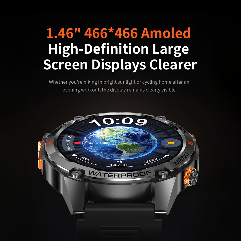 SENBONO Smart Outdoor Watch G100 Sports Watch 1.43 Inch GPS Bluetooth Calling Voice Assistant Remote Camera Fitness Tracker Smart Sports Glasses