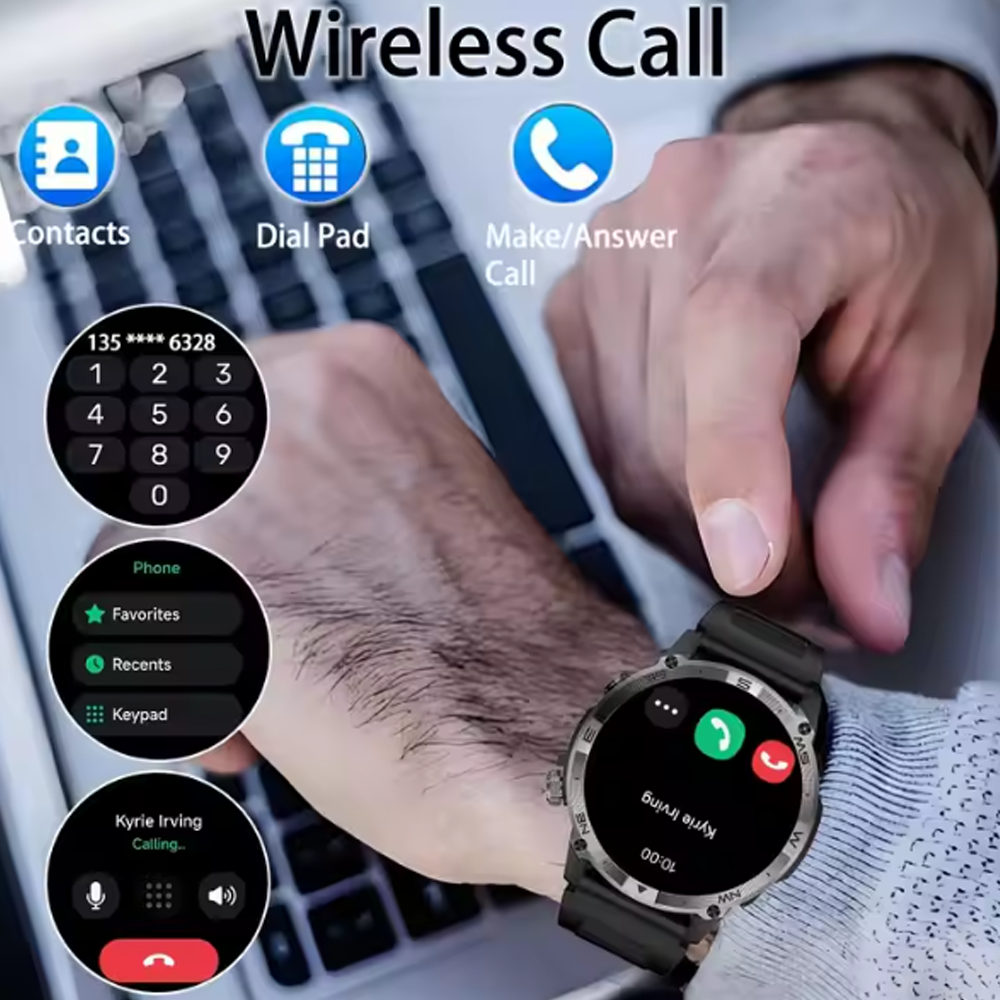 SENBONO smart watch HK08 GPS positioning air pressure compass bluetooth call message push large capacity battery men's outdoor smart watch