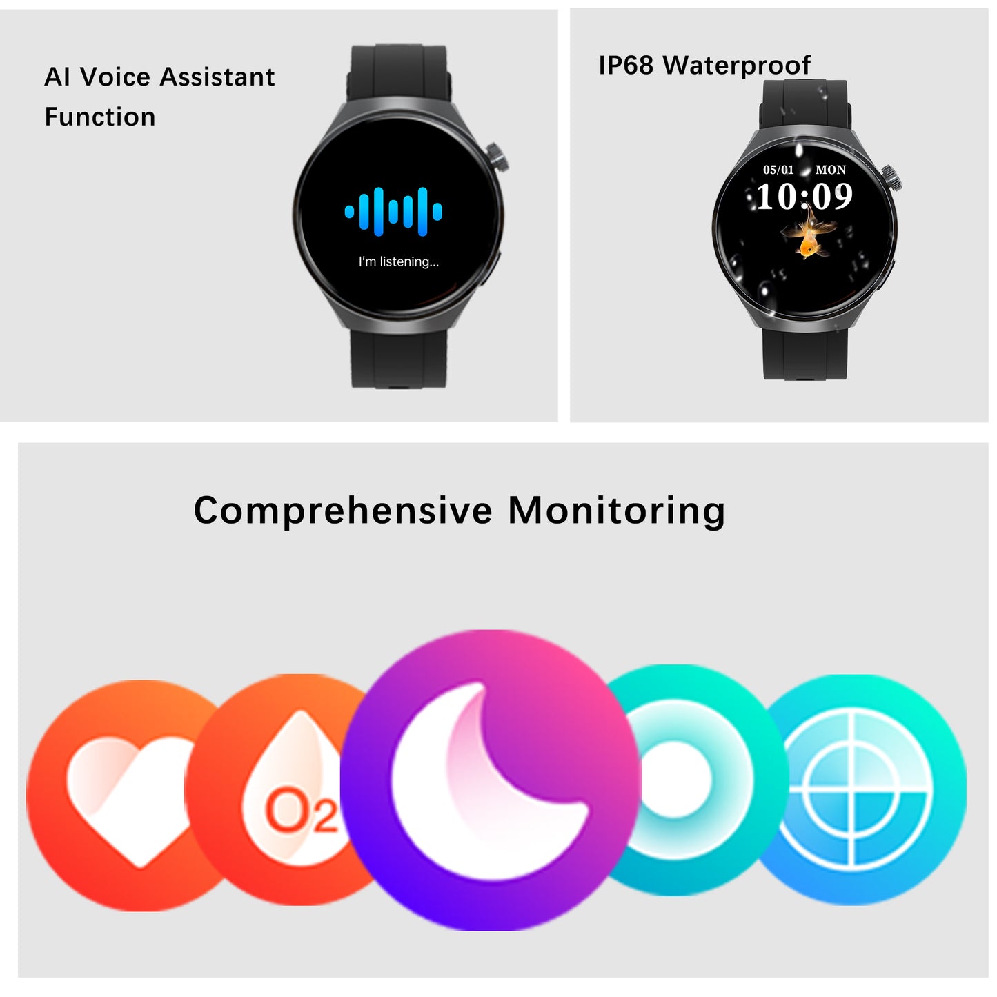 SENBONO V19 Smart watch Bluetooth wireless call 3D dial customized heart rate blood oxygen monitoring menstrual management sports outdoor smart watch