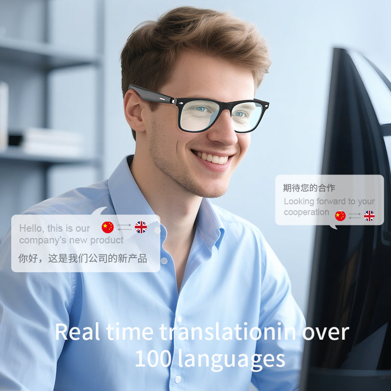 SENBONO AI Smart Translation Glasses A01 Wireless Bluetooth Glasses with TWS Audio Hands-free Call Music Cycling Sports Outdoor Smart Glasses with AI