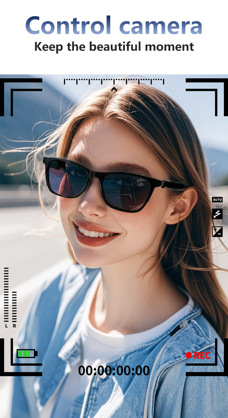 SENBONO GS05 Smart Glasses Detachable colored sunglasses Music control and remote photo taking function Voice assistant best choice for fishing and mountaineering