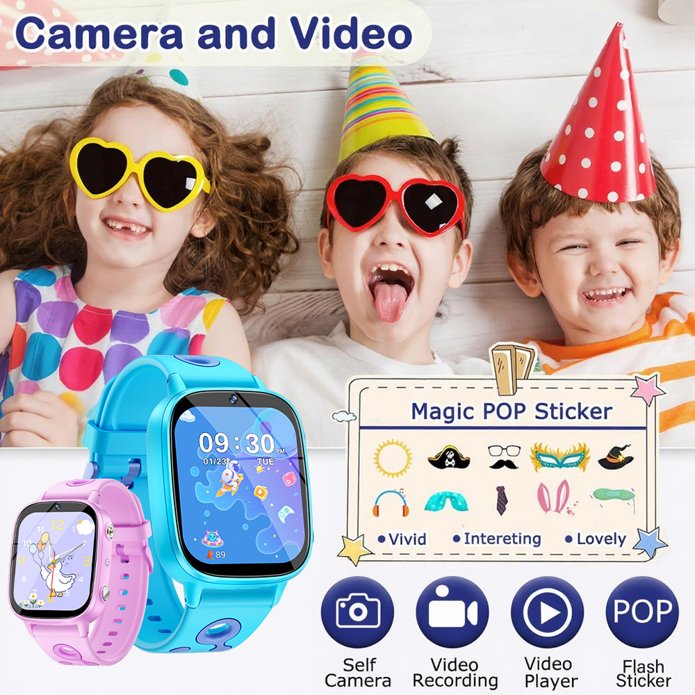 SENBONO smart children's M03 watch 1.8 inches, built-in camera, MP3 player, alarm clock, flashlight, children's story, learning words, children's smart watch