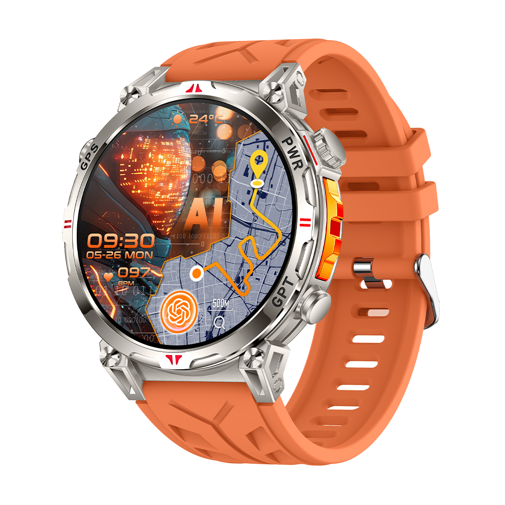SENBONO Smart Outdoor Watch KC93 GPS Positioning, Bluetooth Calling, Heart Rate and Blood Oxygen Health Analysis Fitness Tracker Cycling Sports Smart Watch is compatible with iOS and Android.