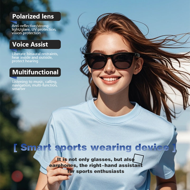 SENBONO GS05 Smart Glasses Detachable colored sunglasses Music control and remote photo taking function Voice assistant best choice for fishing and mountaineering