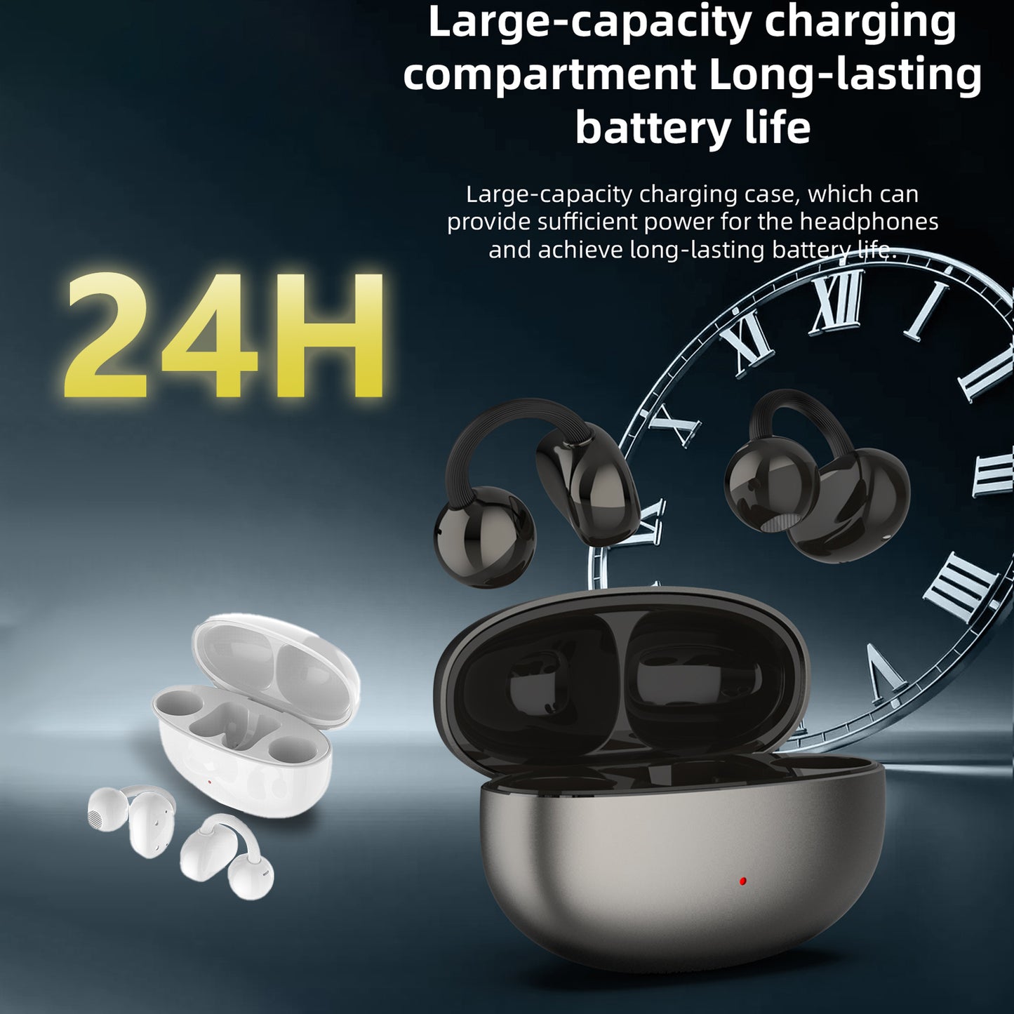 SENBONO Q13 2026 New Clip-On Wireless Earbuds — High-performance Bluetooth 6.0, instant automatic pairing, low power consumption with long battery life, IPX4 sweat and water resistance, Hi-Fi stereo sound quality; compatible with iOS and Android devices.