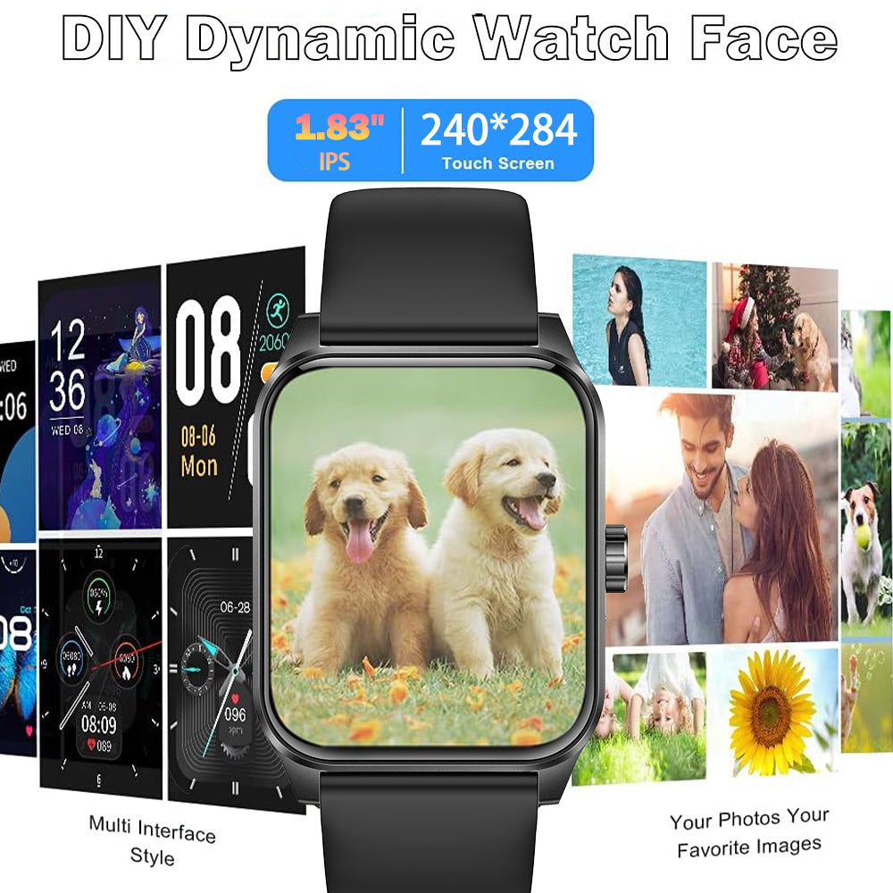 SENBONO Smart Watch V25Z Bluetooth Call 1.85 inches 240*284 HD large screen 3D dynamic dial 60HZ high refresh rate IP68 waterproof Daily use Message push Multiple health function monitoring