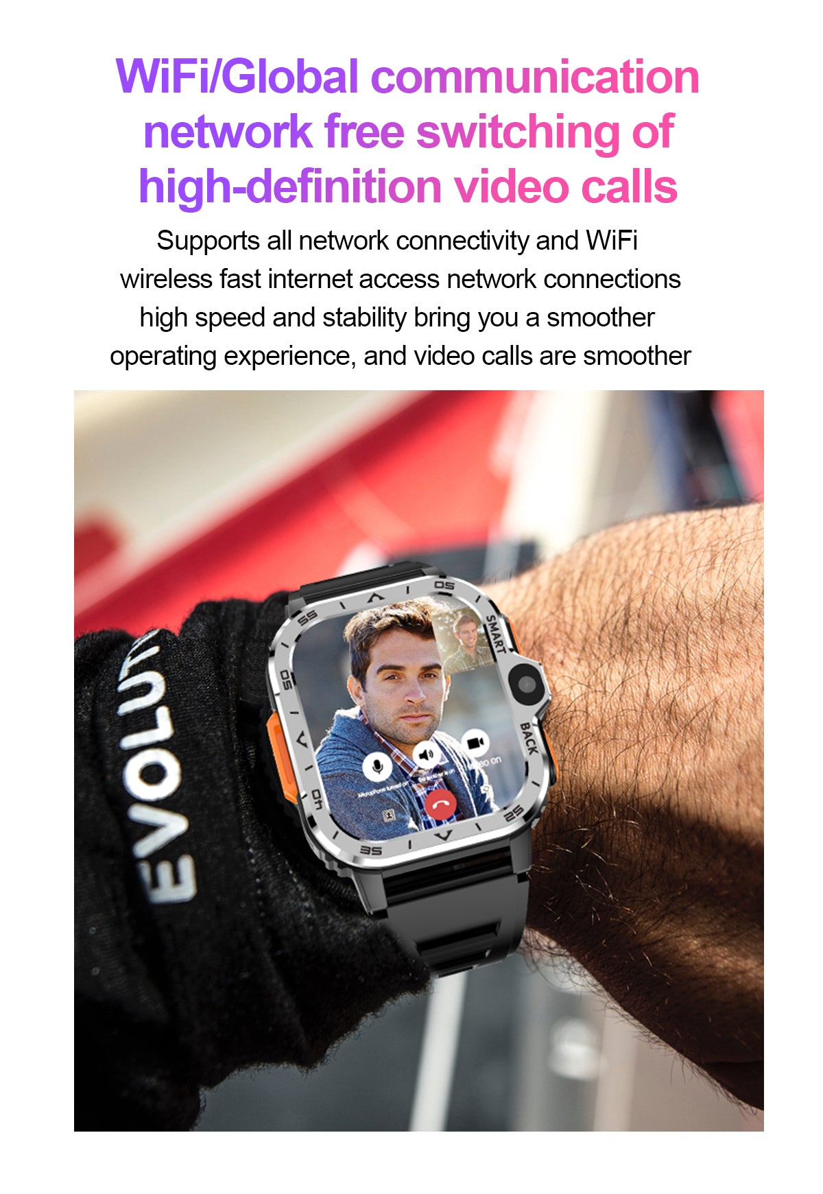SENBONO Smart Dual-Camera Watch with Calling Functionality Supports 4G GPS navigation Video recording SMS heart rate Blood oxygen Blood pressure Monitoring multiple Sports modes and is a men's smart 4G watch