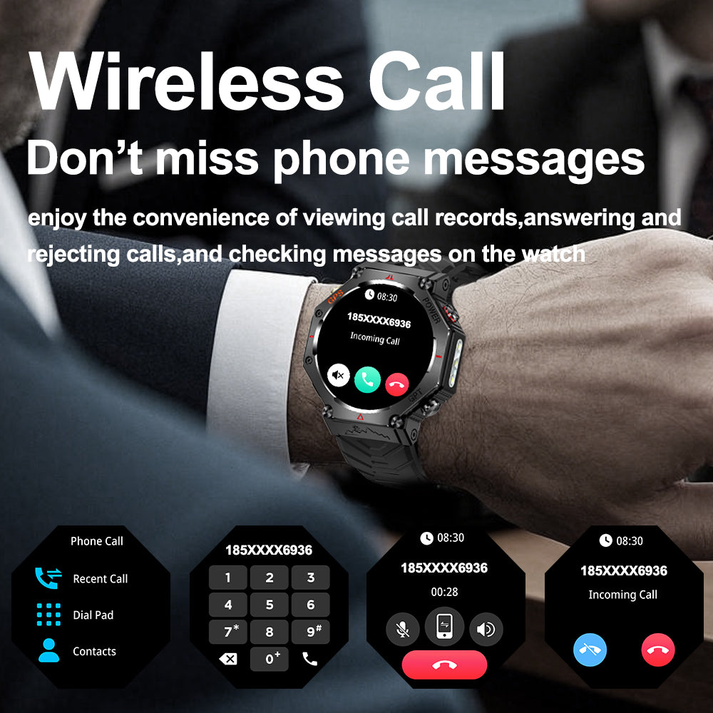 SENBONO Smartwatch KC91 supports AI voice assistant + AI watch face GPS positioning Bluetooth answering, health monitoring and other functions, and is a must-have item for outdoor activities.