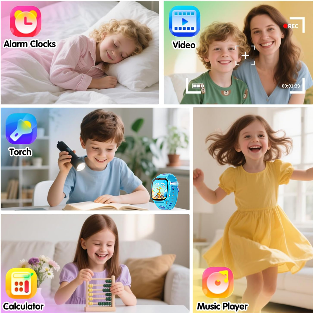 SENBONO smart children's M03 watch 1.8 inches, built-in camera, MP3 player, alarm clock, flashlight, children's story, learning words, children's smart watch