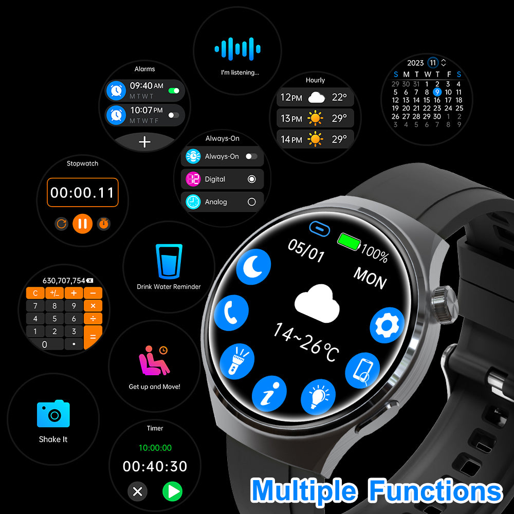 SENBONO v19Z Smart watch 3D dynamic dial IP68 waterproof Bluetooth call + 100 + sports mode heart rate blood oxygen multi-health monitoring