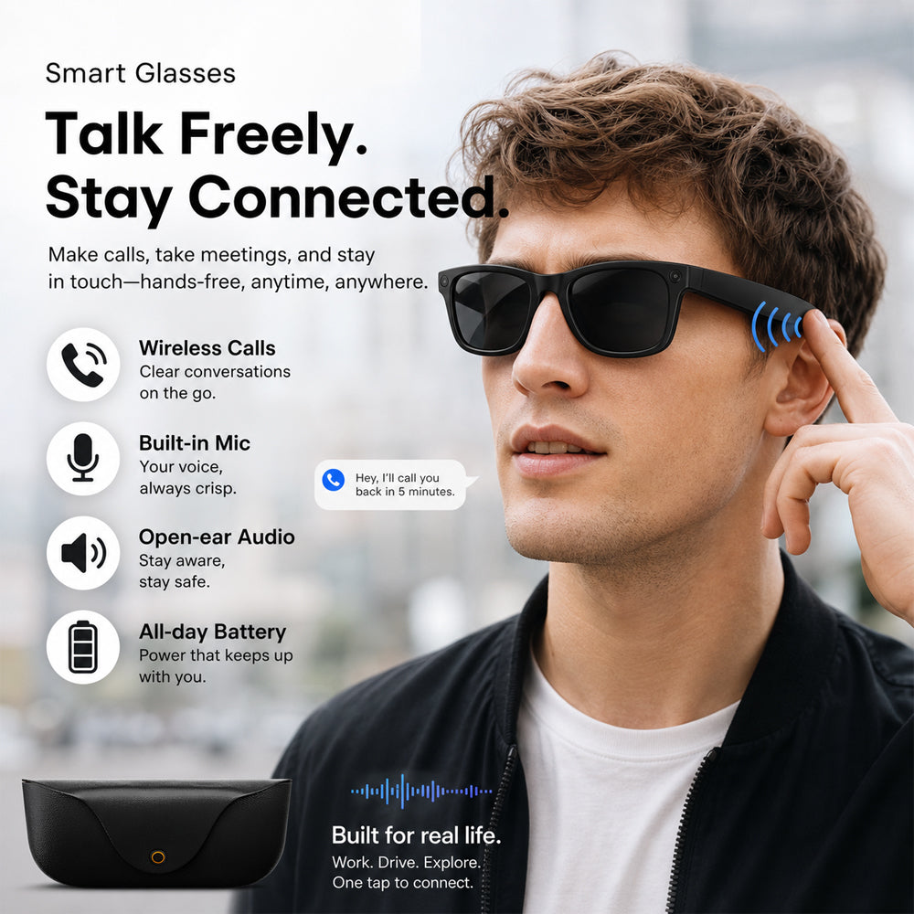 SENBONO MT5 Ultra AI Smart Camera Glasses: 8MP video recording, camera, object recognition, AI translation, wireless calling, Hi-Fi audio, dual-microphone noise reduction, smart camera glasses with built-in camera.