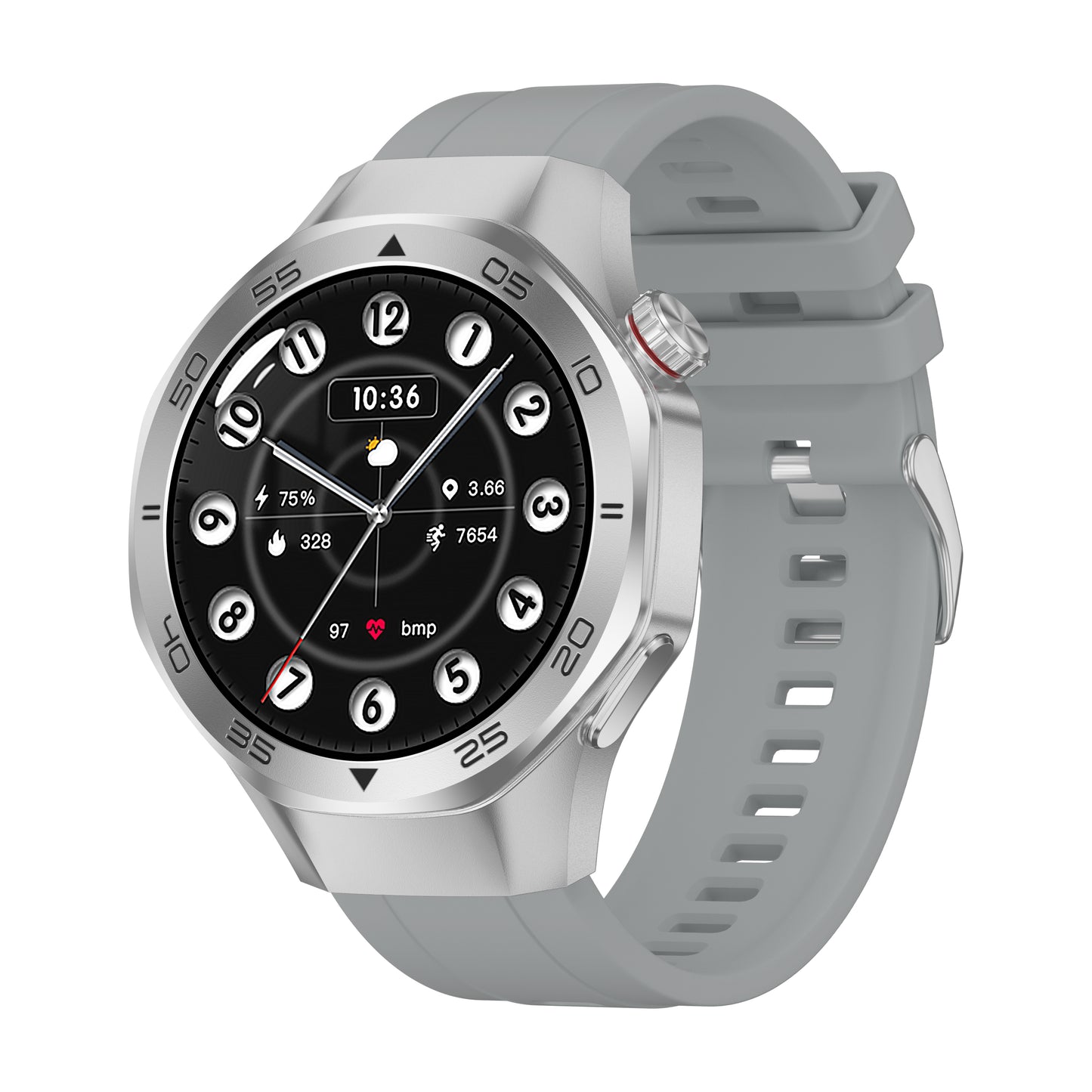 SENBONO Android Smartwatch damen C10 features GPS, a compass, wireless calling, heart rate and blood oxygen monitoring, multiple sports function modes, and a 1.53-inch IPS HD screen suitable for outdoor use.