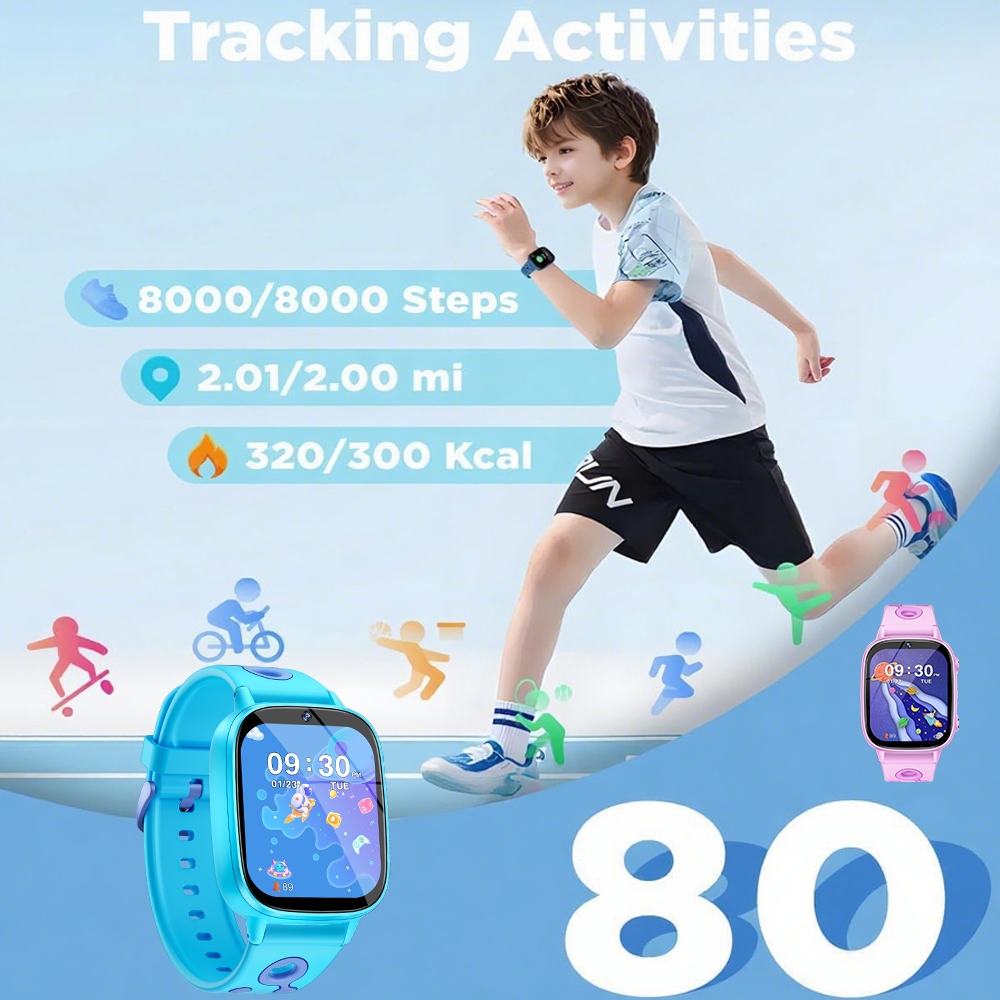 SENBONO smart children's M03 watch 1.8 inches, built-in camera, MP3 player, alarm clock, flashlight, children's story, learning words, children's smart watch