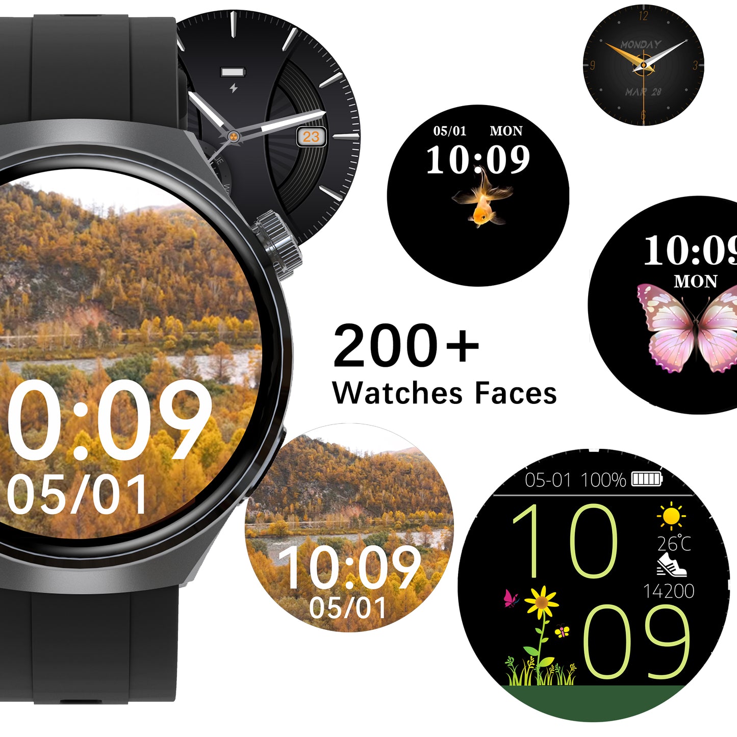 SENBONO V19 Smart watch Bluetooth wireless call 3D dial customized heart rate blood oxygen monitoring menstrual management sports outdoor smart watch