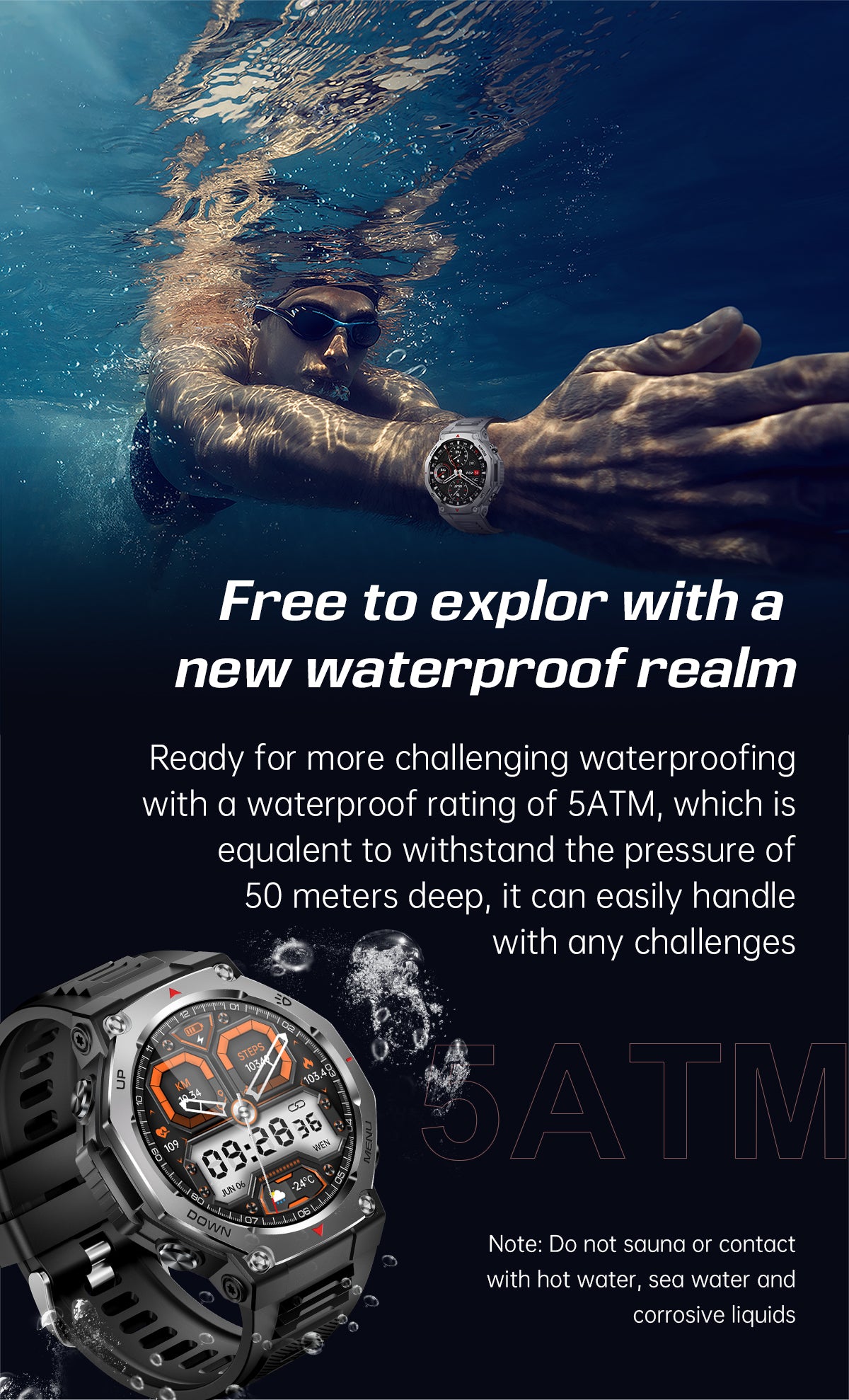 SENBONO Smart watch KT85 health tracker monitors women's heart rate and blood oxygen during menstruation, as well as outdoor sports data. Accurate record