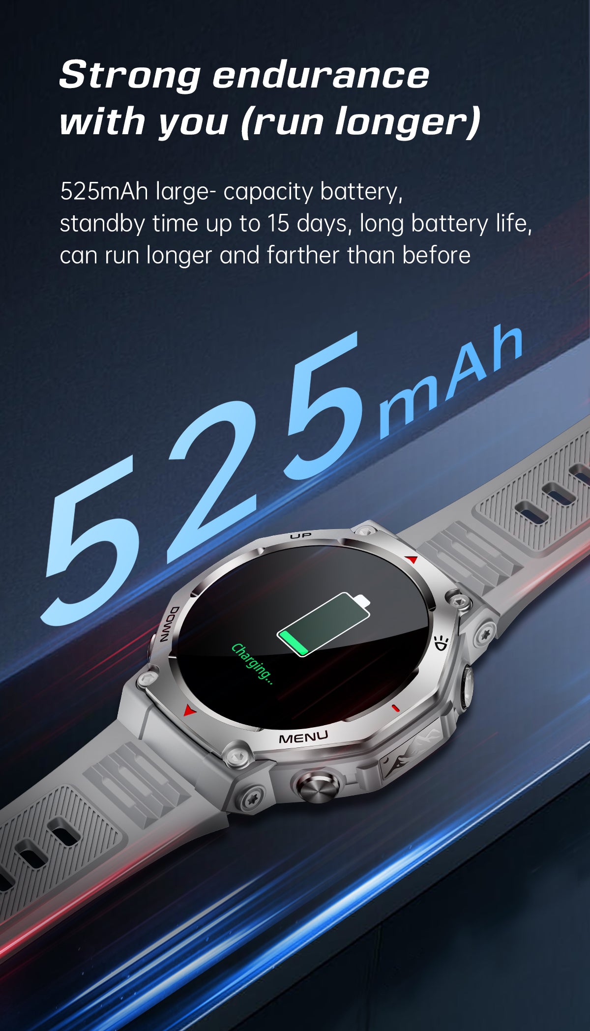 SENBONO Smart watch KT85 health tracker monitors women's heart rate and blood oxygen during menstruation, as well as outdoor sports data. Accurate record