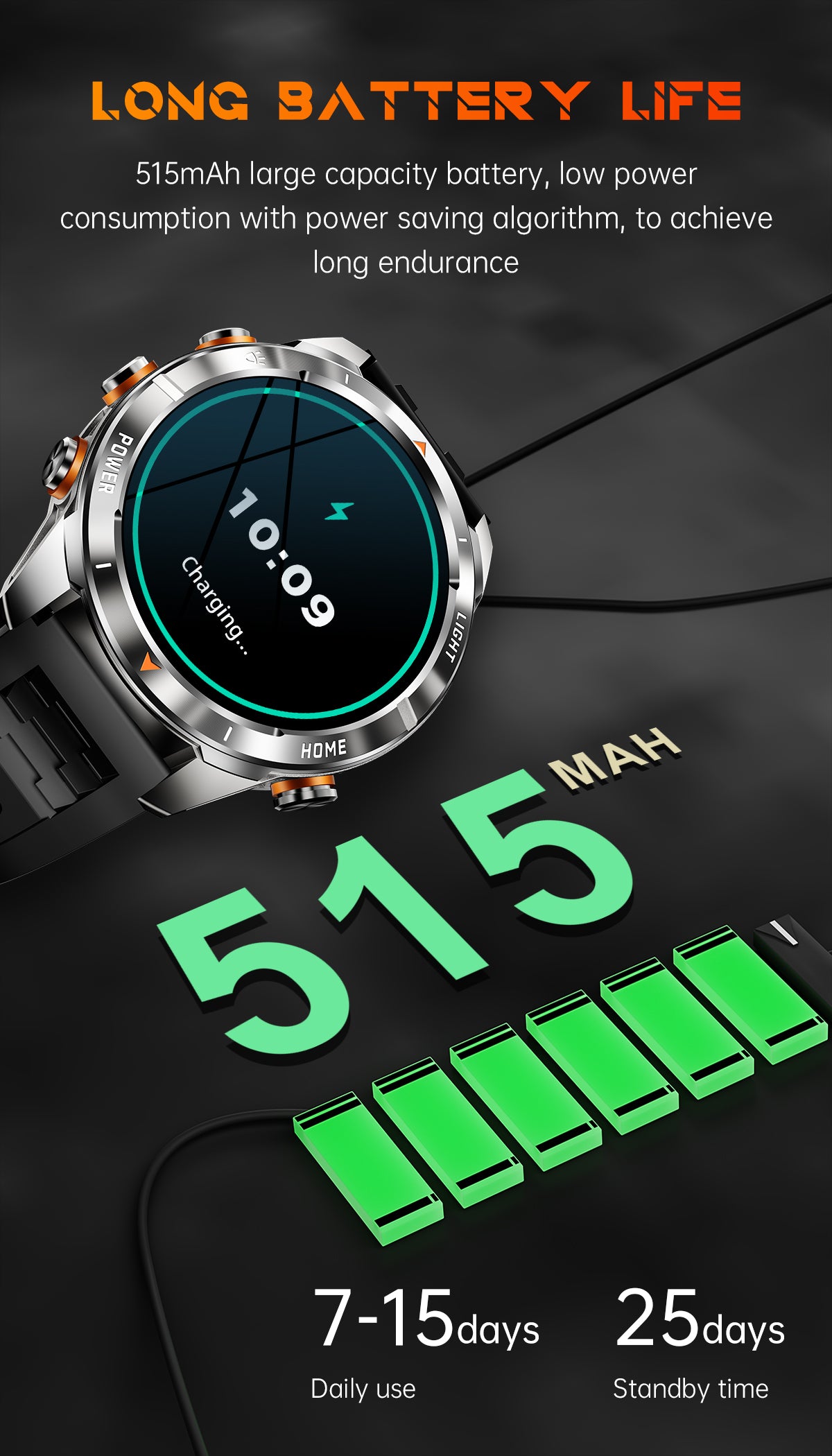 SENBONO KT80 Smartwatch 1.46-inch remote control camera full-screen touch heart rate blood oxygen pressure monitoring + exercise record + sleep / women's health management smartwatch