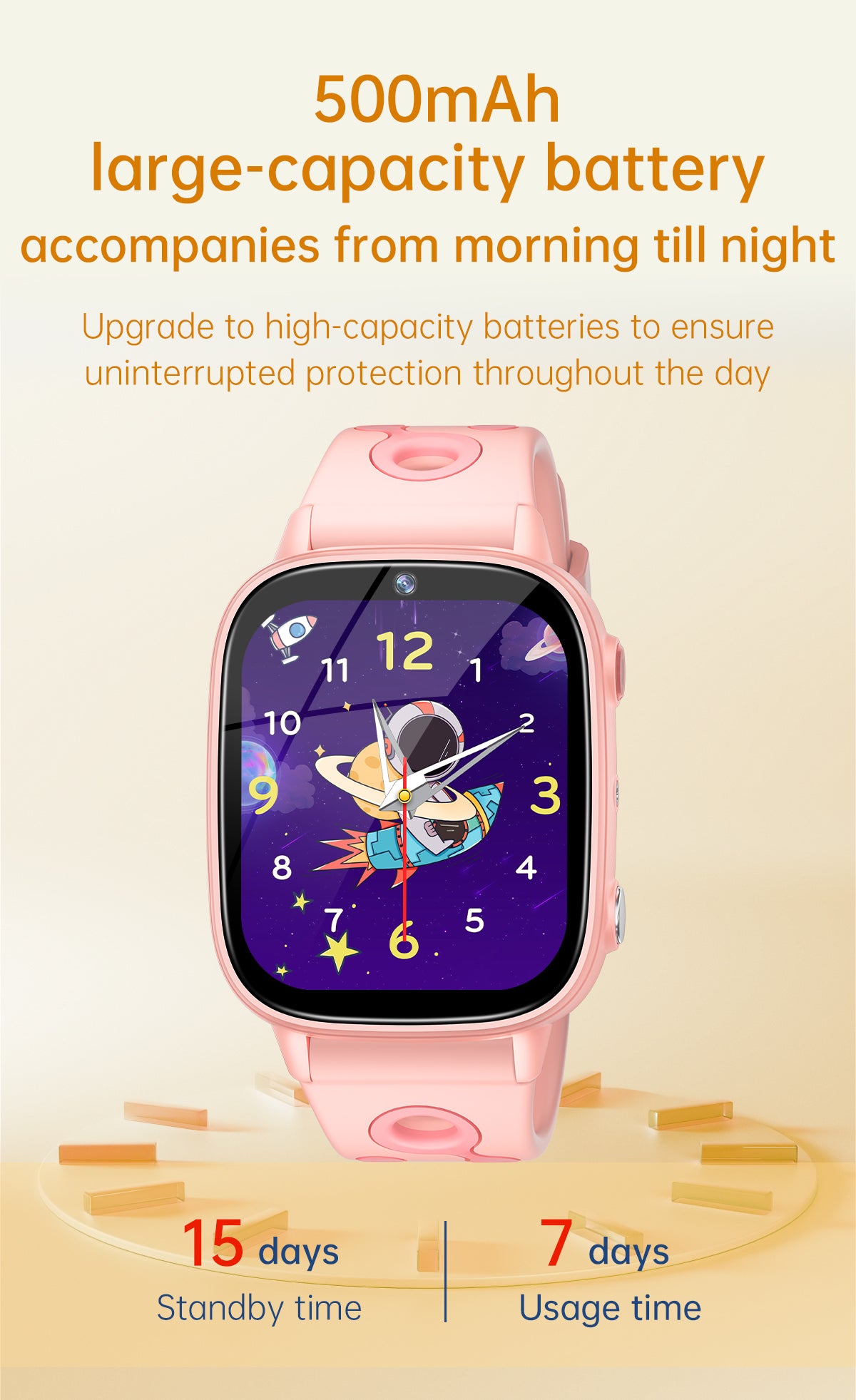 SENBONO smart children's M03 watch 1.8 inches, built-in camera, MP3 player, alarm clock, flashlight, children's story, learning words, children's smart watch