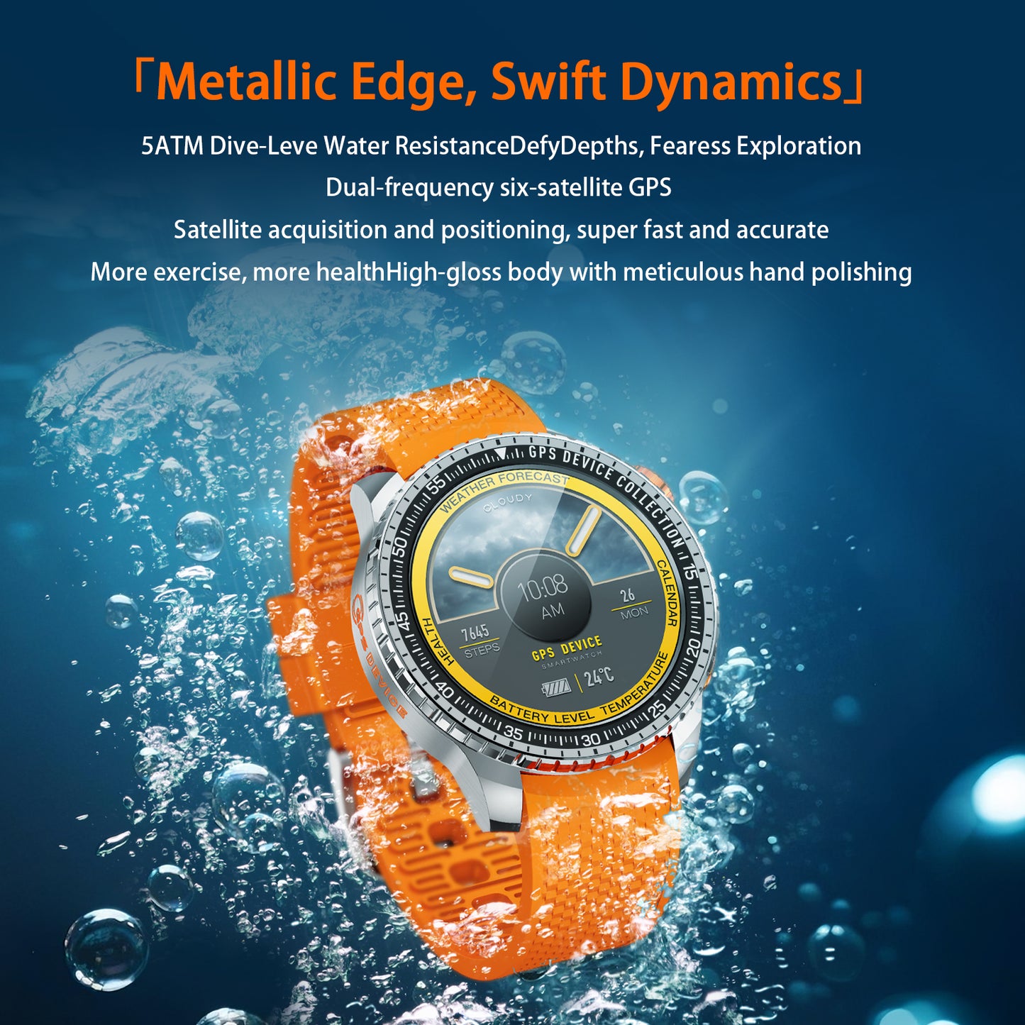 SENBONO MAX88 Men's Smart fitness watch has a 1.43-inch full touch screen, 5ATM waterproof, 45-day battery life, blood oxygen monitoring experience, supports GPS, GPT, waterproof smart watch