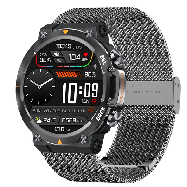 SENBONO MAX18 AMOLED Men's Smart Watch Bluetooth Call 410mAh Big Battery Fitness Tracker Sport Smartwatch for Men Android IOS