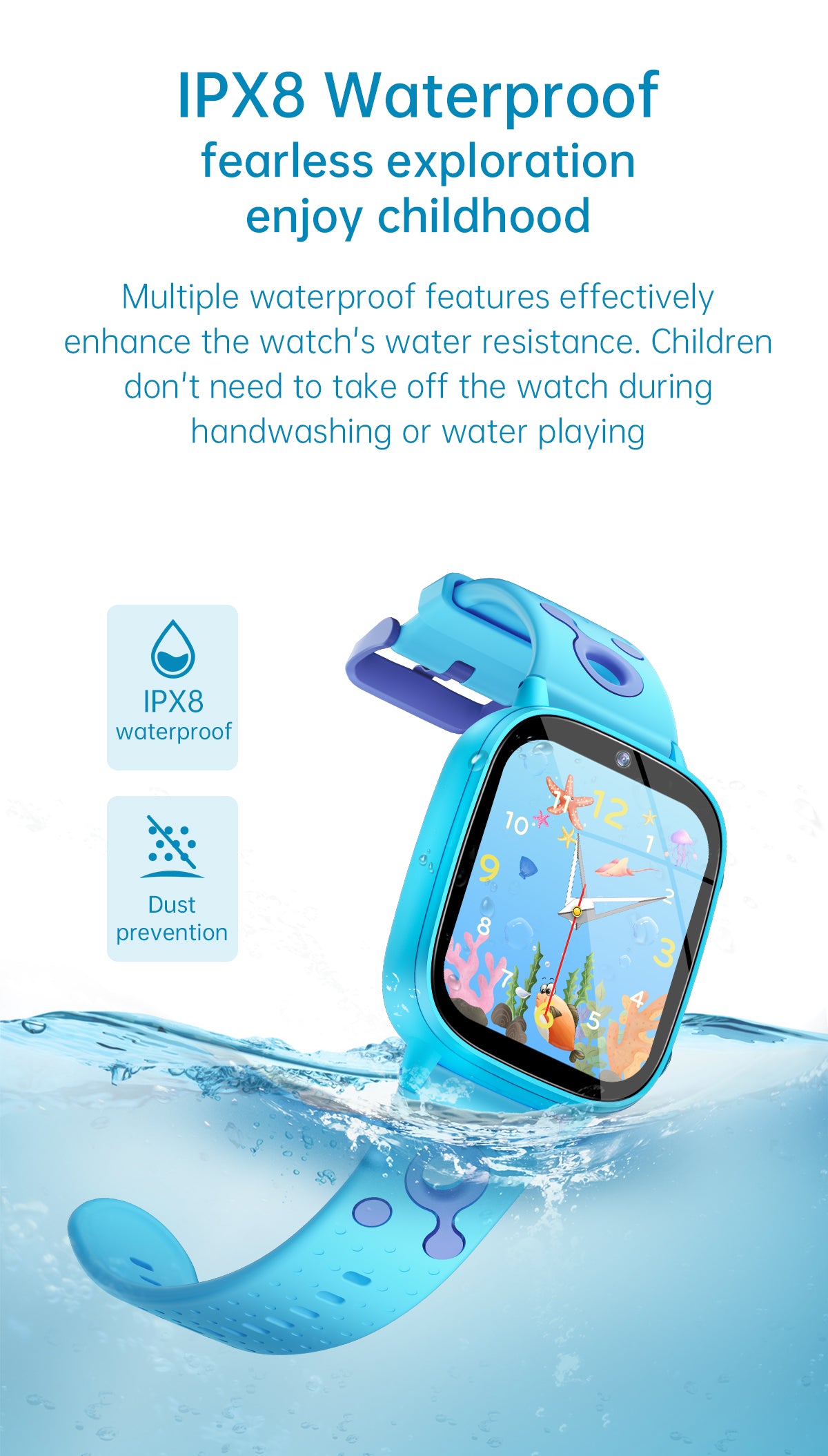 SENBONO smart children's M03 watch 1.8 inches, built-in camera, MP3 player, alarm clock, flashlight, children's story, learning words, children's smart watch