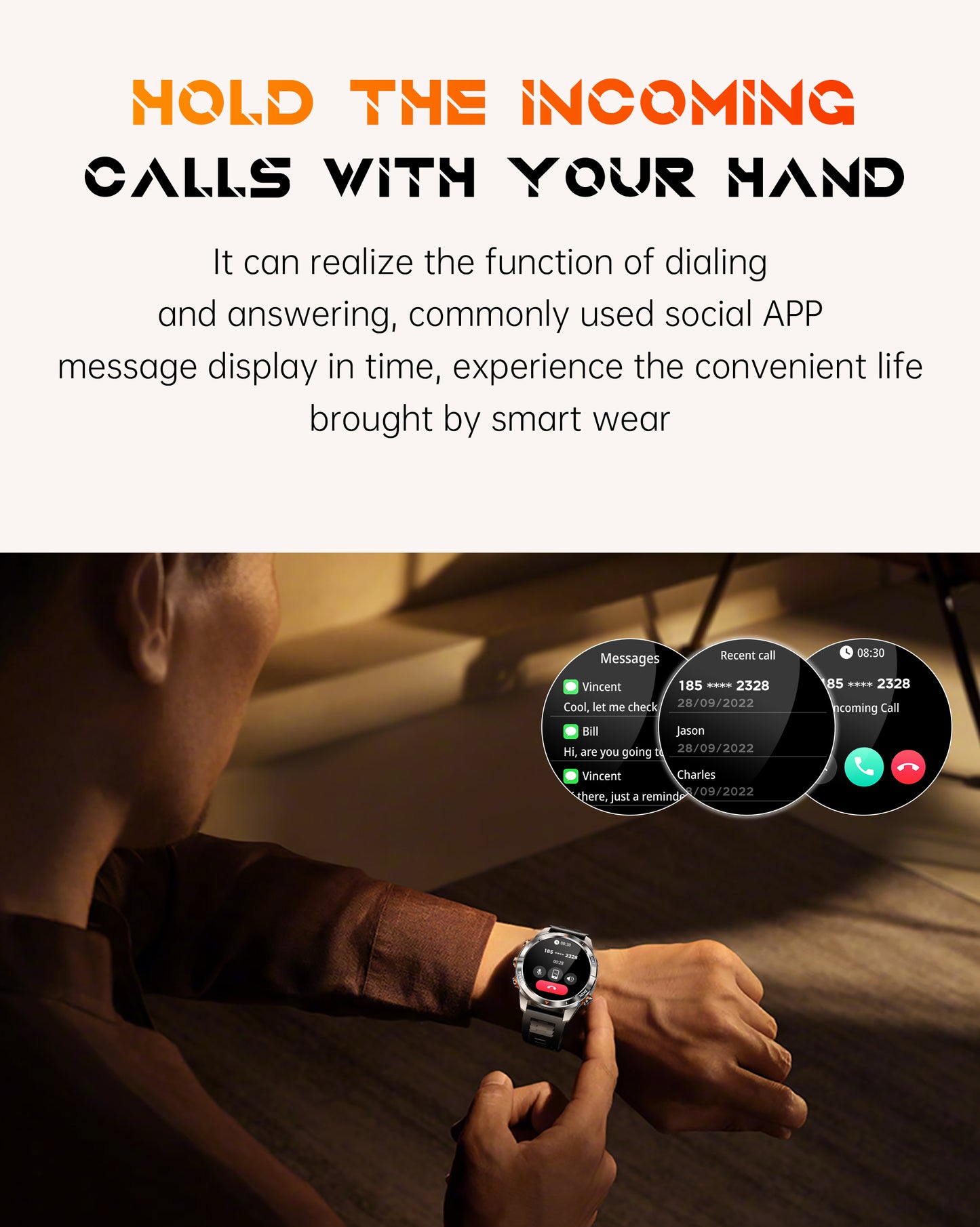 SENBONO KT80 Smartwatch 1.46-inch remote control camera full-screen touch heart rate blood oxygen pressure monitoring + exercise record + sleep / women's health management smartwatch