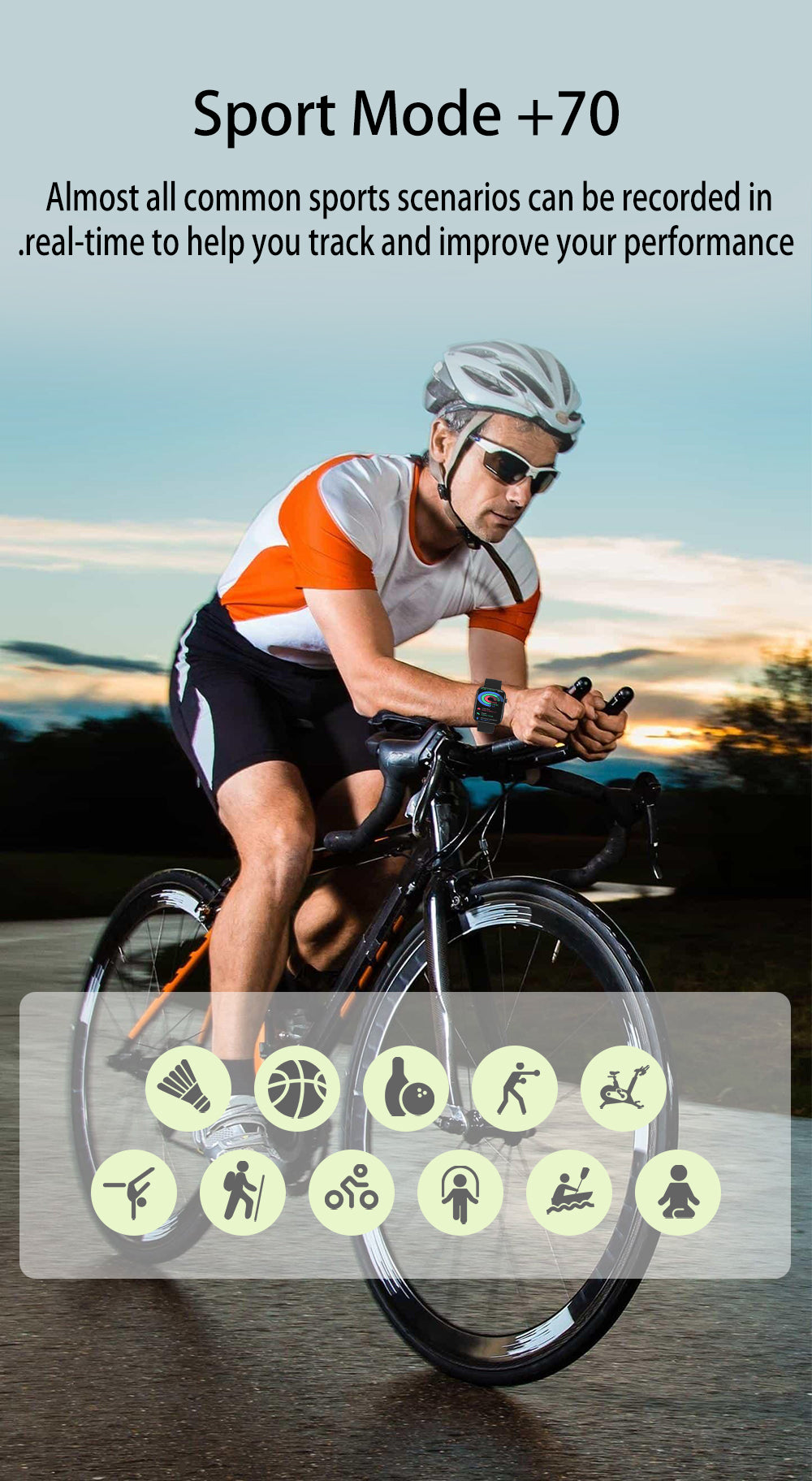 SENBONO P51 stylish Smartwatch can preview your phone's camera feed, is IP67 waterproof, allows remote photo taking, makes calls via Bluetooth, features over 100 sports modes, and supports video recording. It's a sports smartwatch.